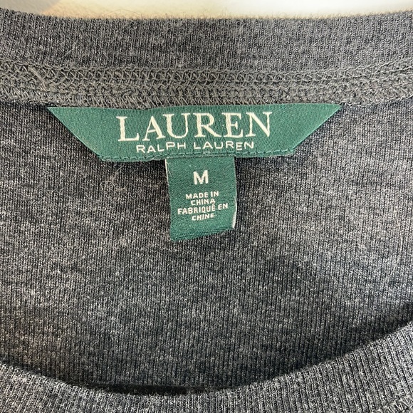 Lauren Ralph Lauren grey long sleeve shirt size medium - Picture 2 of 6